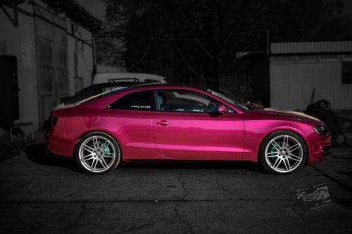 autófóliázás Audi A5 S-line Coupe Teckwrap Gal04HD Deep Pink Budapest jobb nézet galéria kép