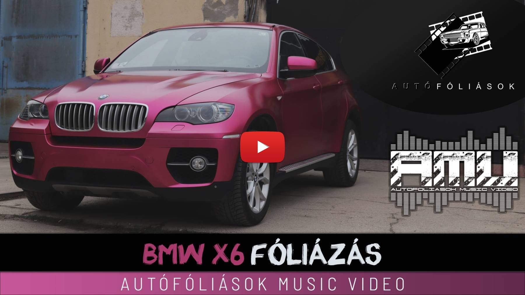 autófóliázás BMW X6 Teckwrap VCH404-S Hot Pink Budapest videó fejléc