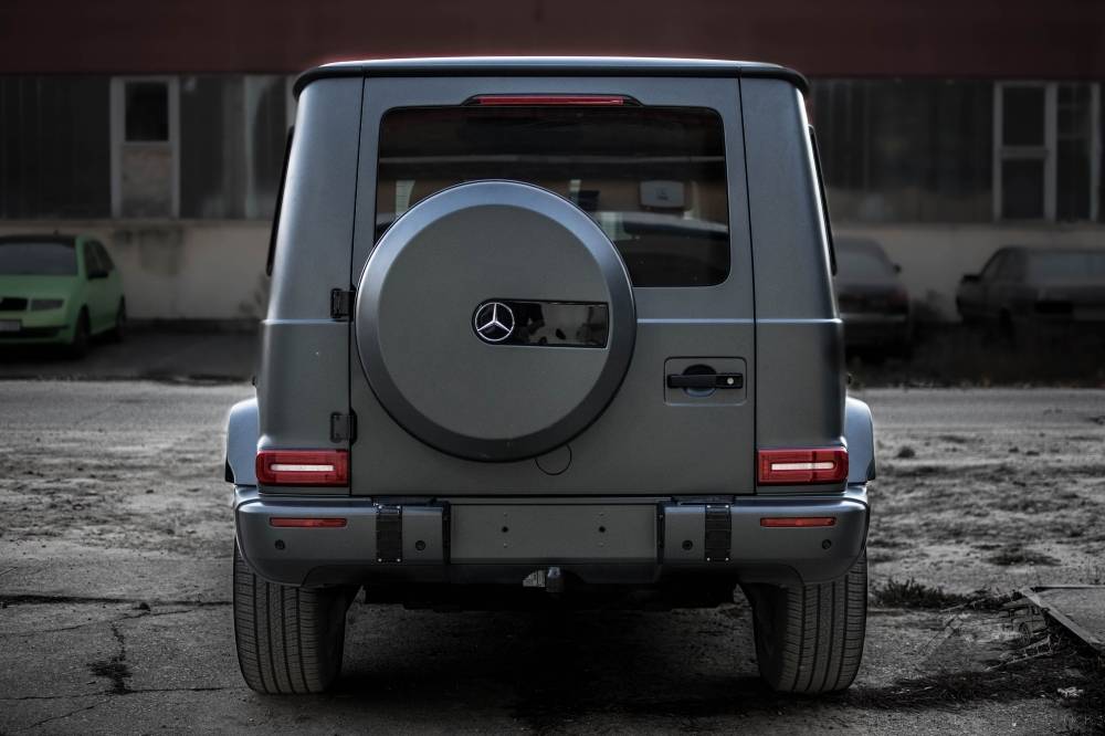 autófóliázás Mercedes G Class APA CW/R89.19X Matte Metal GUNMETAL GREY Csepel hátsó nézet galéria kép
