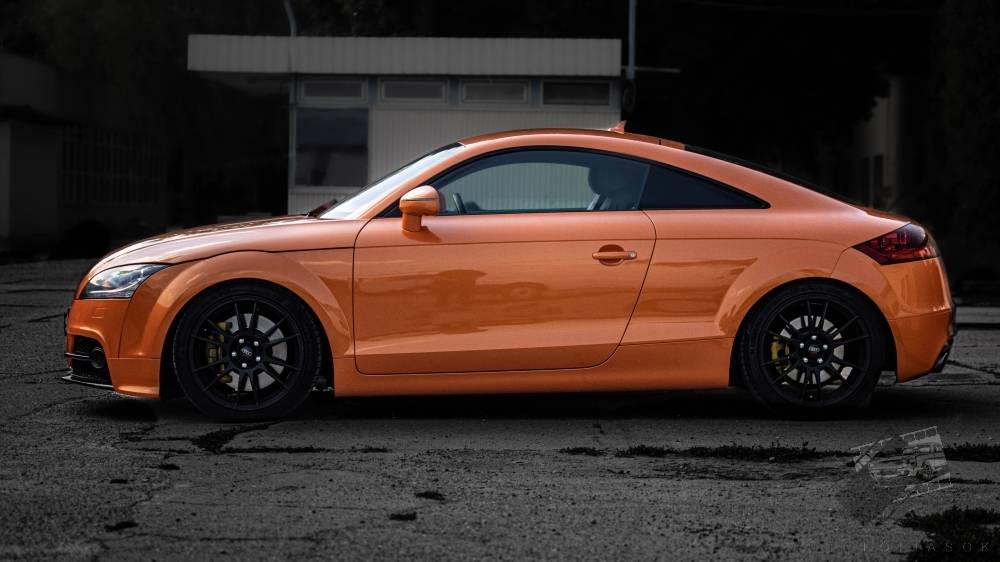 karosszériafóliázás Audi TT Coupe Teckwrap RB19-HD Deep orange Budapest bal nézet galéria kép